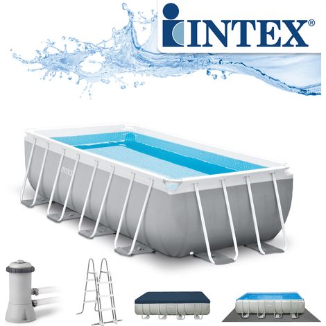 Intex Frame Pool Set Prism Quadra 488 x 244 x 107 cm  Rechteckpool Set