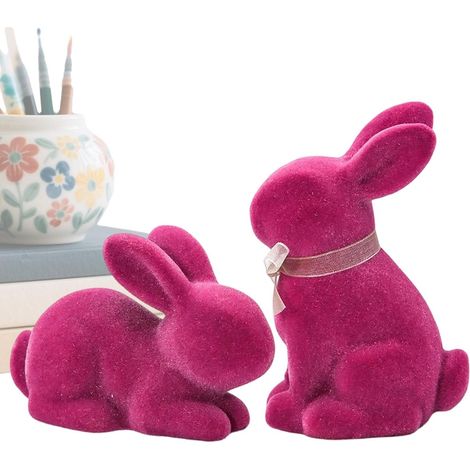 Mini Figuren aus beflocktem Kunstharz 2 Stück entzückende