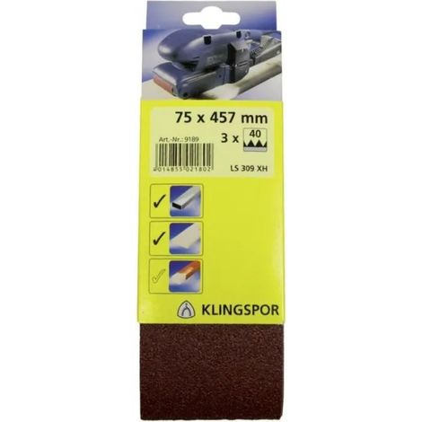 Nastro abrasivo klingspor ls 309 xh corindone 75 mm 533 mm