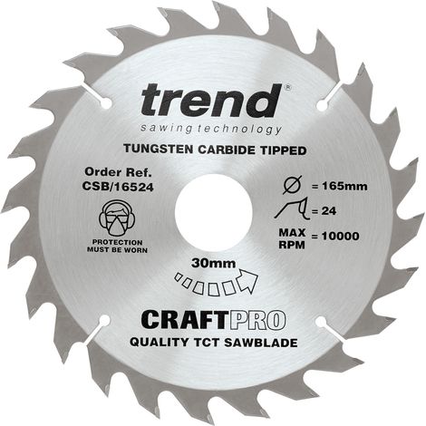 Trend CSB/16524 TCT Craft Saw Blade 165mm x 24T x 30mm (1/5)