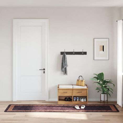 vidaXL Tapis lavable 80x300 cm Noir et doré (1/5)
