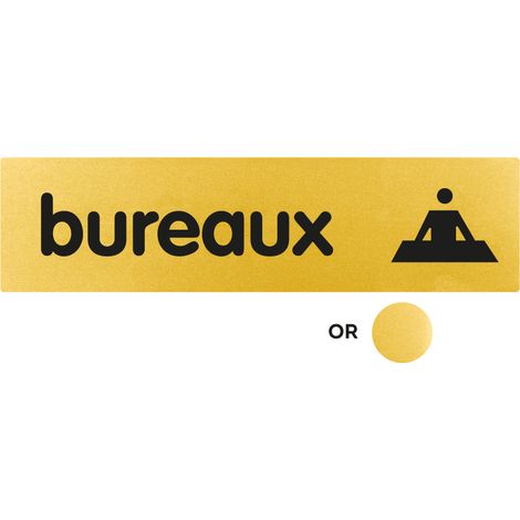 Plaque de porte Bureaux - Classique or 170x45mm - 4490199