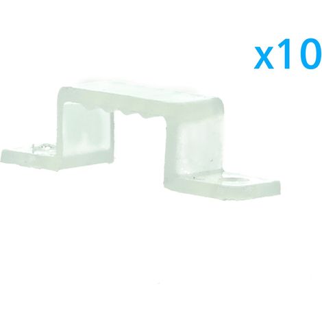 10 PZ Clip Fissaggio Rigido 14x7 mm per Bobina Striscia Led Impermeabile (1/3)