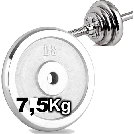 TRADE SHOP - Disco Olimpico In Acciaio Piastra Pesi Per Bilanciere Manubri Da 7,5kg Foro 30mm -
