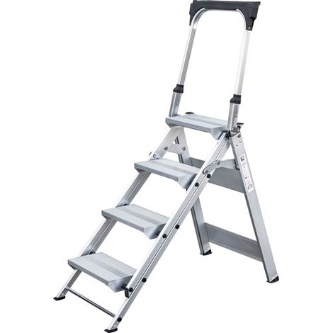 Günzburger Steigtechnik Klapptreppe mit Haltebügel 4 Stufen - 053104 (1/5)