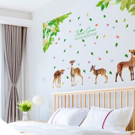 Sticker mural paysage forestier magnifique pour chambre ou salon - Décoration intérieure (1/5)