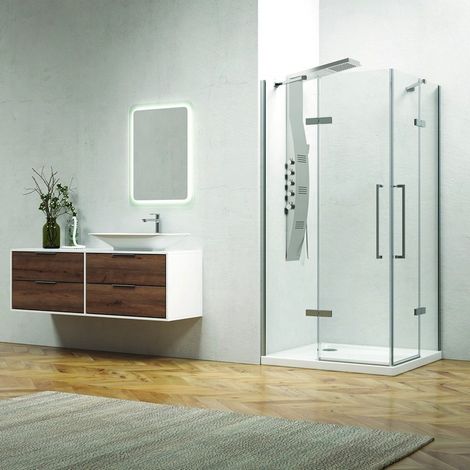 Box doccia angolo 120x70 a due ante battenti vetro anticalcare KT1000 kamalu