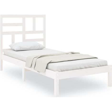 Maison Exclusive - Massivholzbett Weiß 90x190 cm