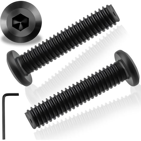 20pcs M6X35mm Vis Noire Tete Plate A2 V2a Vis M6 Boulon Vis Inox Tete Plate Cylindrique Vis Allen avec Clé Hexagonale convient Aux Appareils Ménagers Machines Industrielles (1/5)