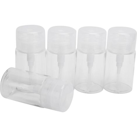 Flacon pompe vide 100ml x5, bouteille cosmétique plastique rechargeable pour lotion nettoyante, distributeur liquide pressoir, flacons voyage réutilisables (1/5)