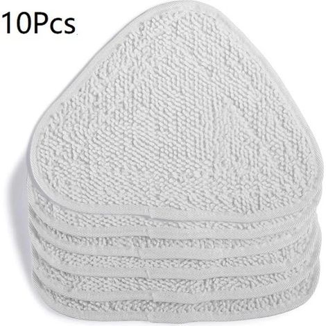Lot de 10 housses de rechange blanches pour nettoyeur vapeur Vileda, balai à franges à jet chaud 100, format familial. (1/5)