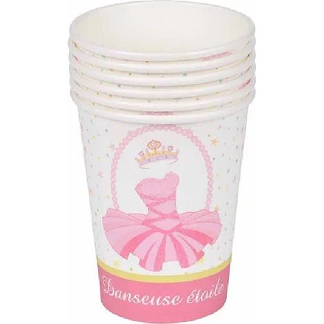 Set de 6 gobelets en papier Danseuse etoile