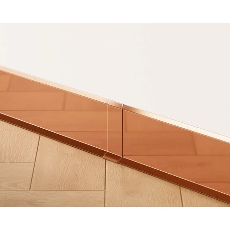 Joint FI pour plinthe F en acier inoxydable 8cm x 3cm x 1.2cm - cuivre poli (1/5)
