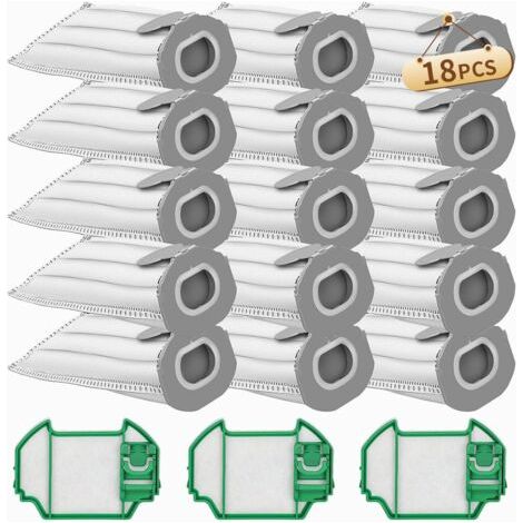15 sacs d'aspirateur pour Vorwerk Kobold VK7, compatibles avec Vorwerk Kobold VK7 FP7, avec 3 filtres HEPA, pièces de rechange pour sac filtrant, sac à poussière de rechange pour Kobold (1/5)