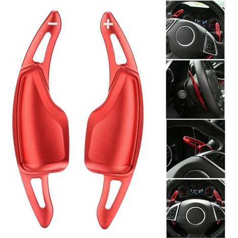 Palette del cambio estensione volante per Chevrolet Camaro 2016‑2019 - Alluminio rosso anticorrosione (1/5)