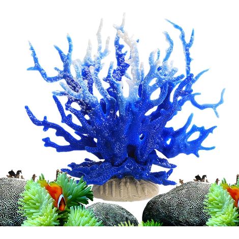 1 Décor Faux Corail, Base Stable, PVC Résistant, Pour Aquarium Et Terrarium