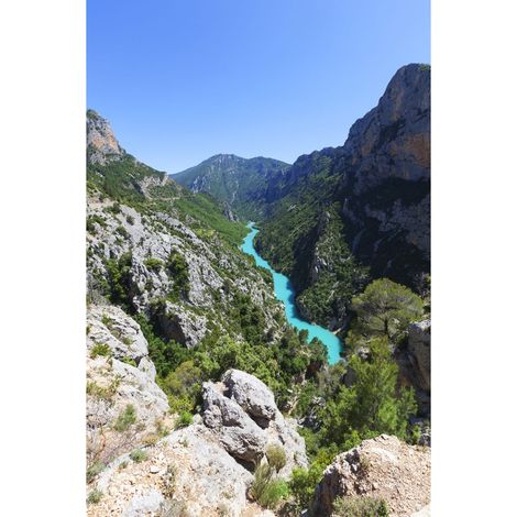 Tableau sur toile gorges du Verdon 30x45 cm - Impression sur Toile Murale Décorative - Image imprimée en HD sur Toile - Toile sur Châssis en Bois FSC - Fabriqué en France (1/4)