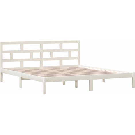 Giroletto Bianco in Legno Massello di Pino 140x190 cm vidaXL