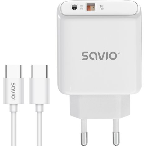 Savio LA-13 cargador de dispositivo móvil Universal Blanco Corriente alterna Carga rápida Interior