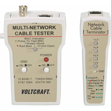 Testeur de câbles CT-1 VOLTCRAFT CT-1 Convient pour RJ-45, BNC (1/3)