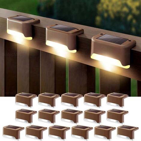 Ein Set aus 16 wasserdichten Solar-LED-Außenleuchten, 4000K warmweißes Licht, geeignet für Gärten. (1/4)