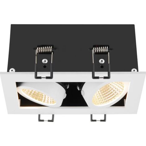 Spot encastré KADUX double 3000 K 38° IP 20 carré blanc - SLV - 1007560 (1/4)