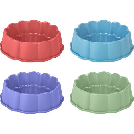 Lot de 4 gamelles en plastique pour chiens, chats et petits animaux.