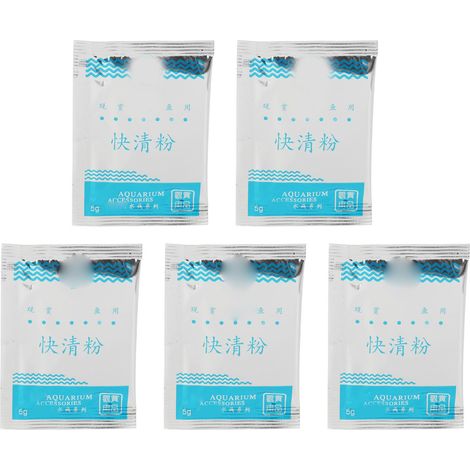 Poudre purificatrice d'eau pour aquarium : élimine les odeurs, les algues et la mousse. Clarifiant pour eau douce et eau de mer. (1/5)