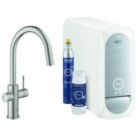 Juego básico monomando de fregadero Grohe Blue Home, 219 mm de