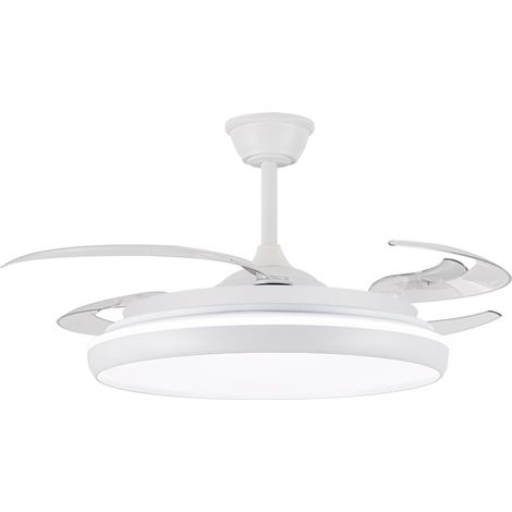 Ventilador LED aspas retráctiles Charly L 80W blanco