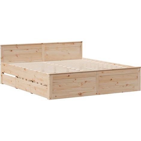 Massivholzbett ohne Matratze mit Kopfteil 180x200 cm vidaXL (1/4)