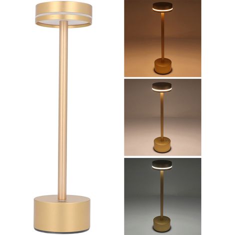 Wiederaufladbare, berührungsgesteuerte, kabellose LED-Schreibtischlampe mit 3 Farbtemperaturen, tragbar und ideal für Wohnzimmer, Büro, Schlafzimmer, Studentenwohnheim, Esszimmer und Camping. (Auch in (1/5)