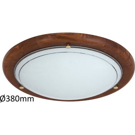 Plafonnier Rabalux Ufo 38 cm chêne, verre opale, 2xE27 (1/3)