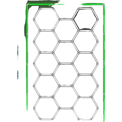 Lámpara LED para garaje, de bajo consumo, diseño hexagonal tipo panal, 14 orificios verdes. (1/2)