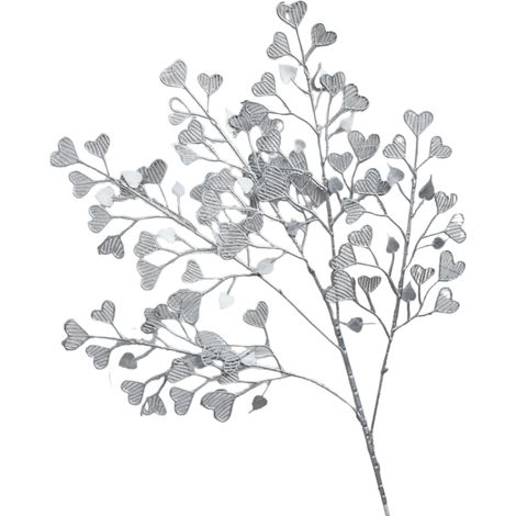 Fleur Décorative en Forme de Cœur Argent en Plastique pour Décoration Intérieure Hauteur 90 cm - PANGIVO (1/2)