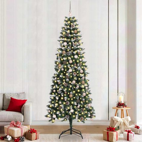 vidaXL Árbol de Navidad artificial Verde 240 cm PVC, plástico y acero (1/4)