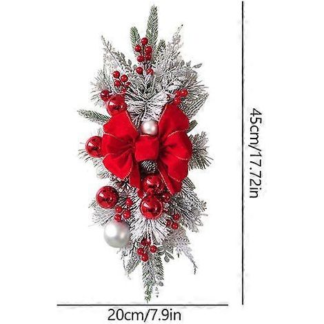 Guirlande de suspensions pour couronne de Noël, décoration de Noël, suspension pour couronne de Noël à suspendre au mur ou à la porte avec guirlande lumineuse LED rouge sans lumière (1/5)