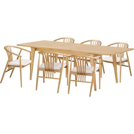 Oline ensemble pour salle à manger table à manger 6 chaises naturelles. (1/5)