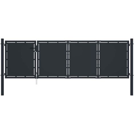 vidaXL Portail de jardin en acier 350 x 100 cm anthracite (1/5)