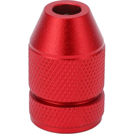 Butée de perçage réglable en alliage d'aluminium avec anneau intérieur en nylon antidérapant rouge pour le travail du bois, compatible avec les forets de 1 à 5 mm (0,04 à 0,2 pouce). (1/5)