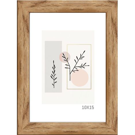 Cornice portafoto base in MDF 10x15 cm naturale 1 pz. (1/4)