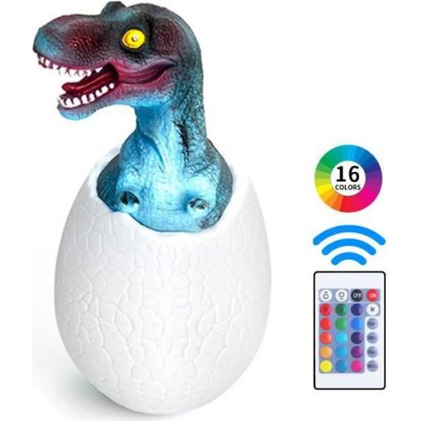 Veilleuse Dinosaure - 16 Couleurs LED - Commande Tactile et Télécommande - Pour Chambre Bébé ou Enfant - 1 Pièce (1/3)