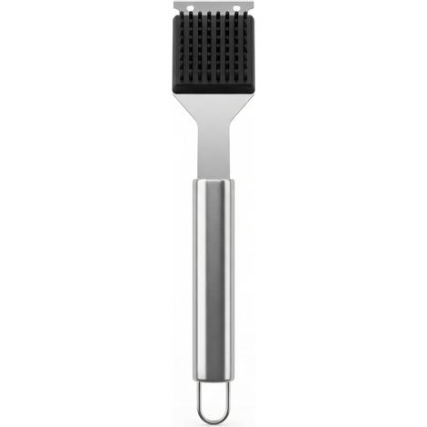 Spazzola per barbecue, spazzola per la pulizia del barbecue in acciaio inox, strumento di pulizia con raschietto, rimuove tutto il grasso e i residui del barbecue, resistente (31 cm)