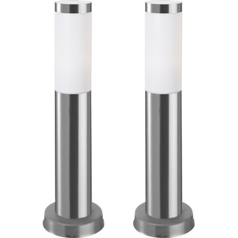 Forlight Koral (2 uds) Baliza Exterior de Jardín Resistente al Agua IP55. Poste de Luz. Lámpara Bolardo de Acero Inoxidable 23W.