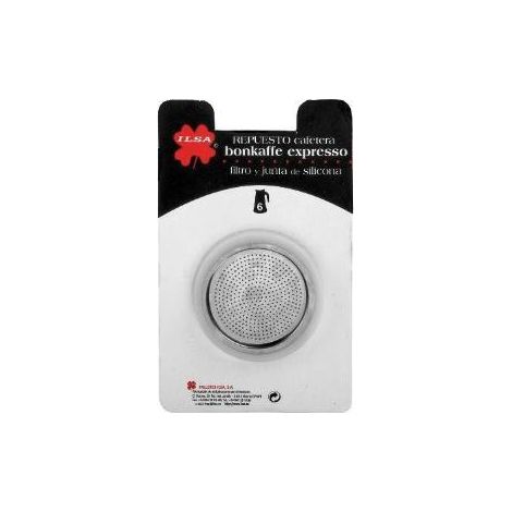 FPLUS goma cafetera 2uds.+filtro 12 t.inox , Junta silicona + filtro para cafeteras de acero inox apta para casi todas las marcas.
