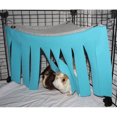 Tente Hamac Pour Petit Animal - 42 x 20 x 29 cm - Bleu Et Gris - Pour Cochon D Inde Furet Chinchilla Herisson Lapin Nain - 1 Piece (1/5)