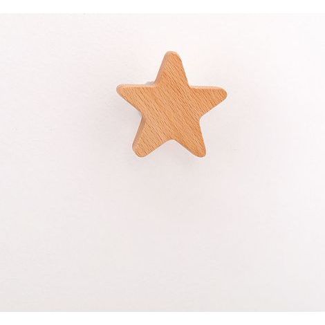 Percheros de pared de madera maciza con ganchos en forma de estrella. Preciosos percheros para abrigos, ropa, sombreros, bolsos, carteras, llaves, capas y toallas. (1/4)