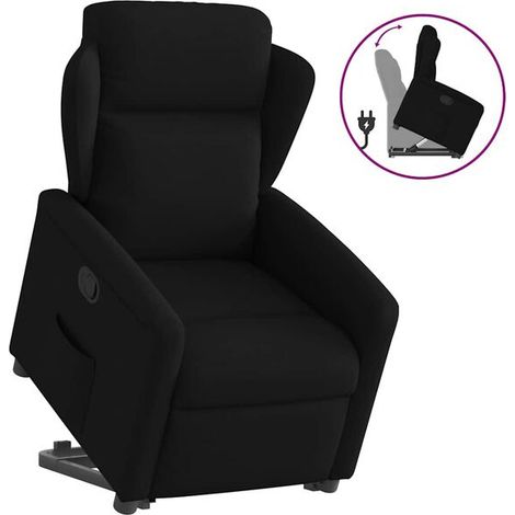 Fauteuil inclinable en tissu noir (1/5)