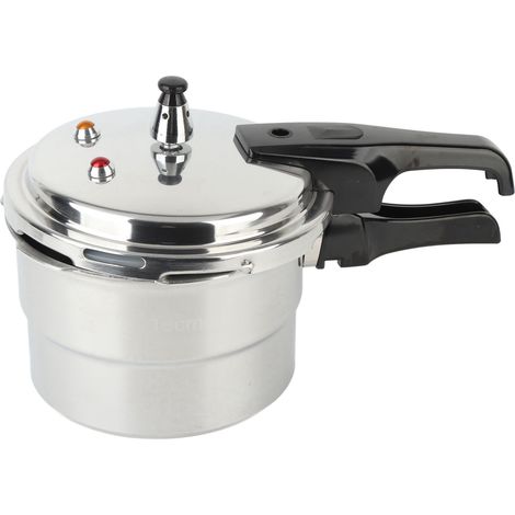 Autocuiseur 18cm en aluminium pour induction et gaz, avec soupapes de sécurité et plateau vapeur, idéal pour cuisson rapide et saine. (1/5)