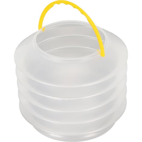 Nettoyeur de pinceaux pliable, seau à peinture aquarelle transparent et réutilisable à ressort avec éponge, adapté à la peinture en extérieur. (1/5)